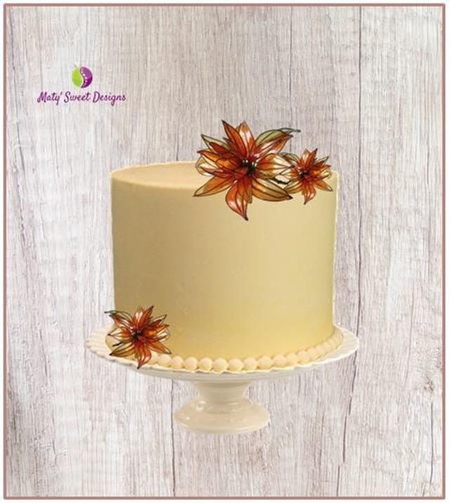 gelatin flower cake