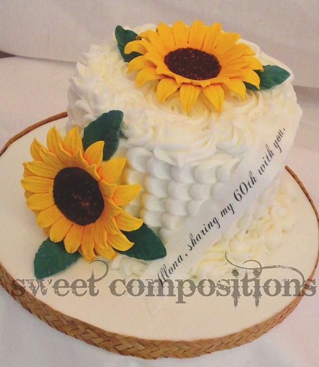 Sunflowers Decorated Cake by Sweet Compositions CakesDecor