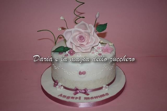 Flower rose cake