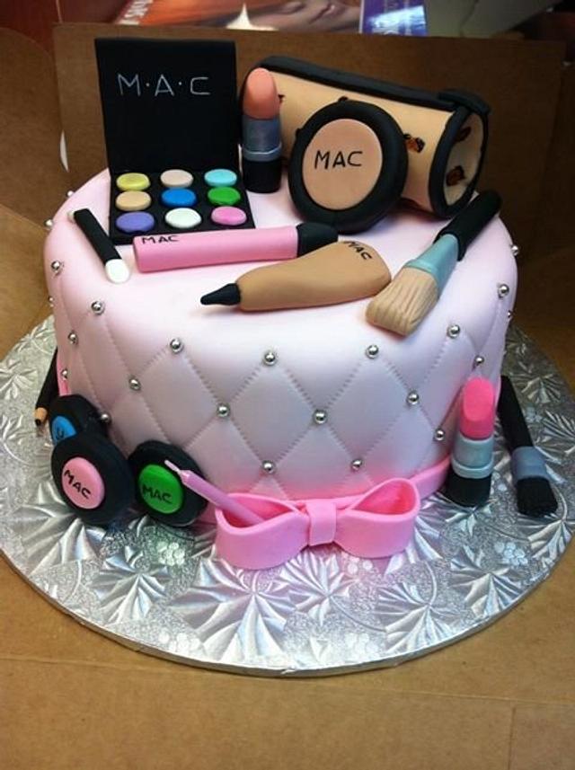 Cosmetic cake for a chic lady.