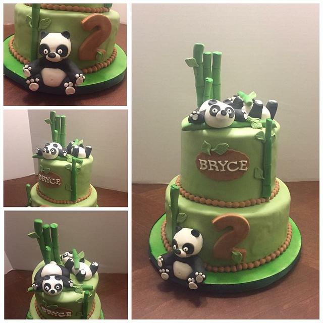 Cute Panda cake - Decorated Cake by Cakes By Casey - CakesDecor