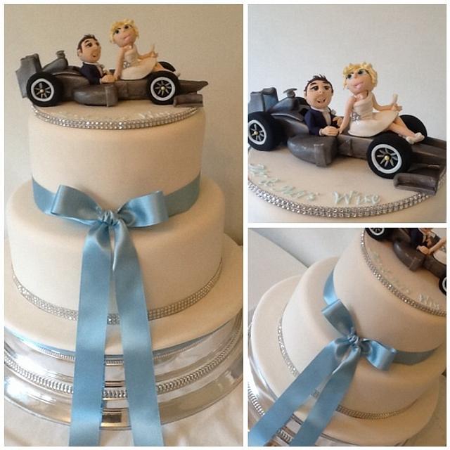 World Cake Topper. Convertible Car Wedding Cake Topper
