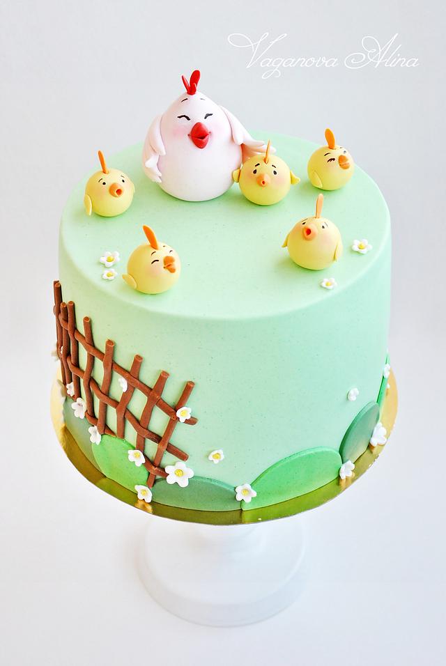 children's birthday cake for chickens fan - Decorated - CakesDecor