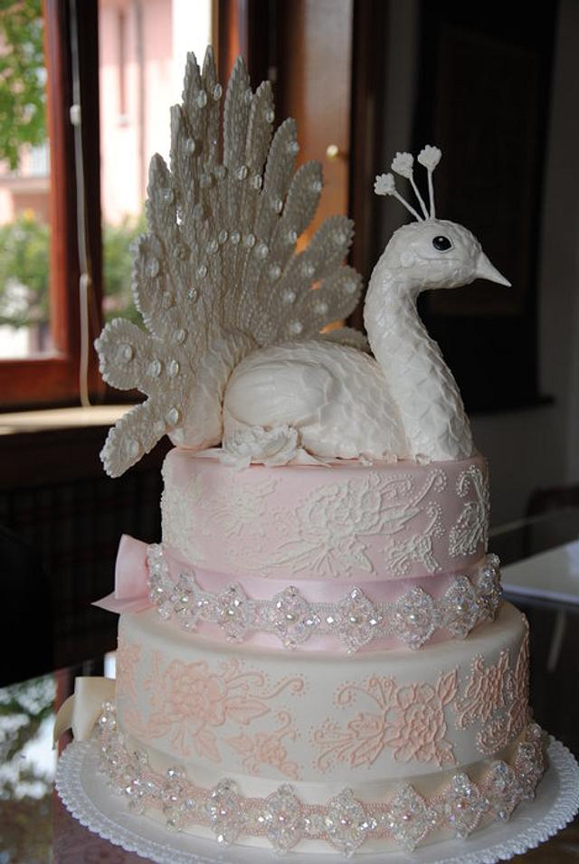 White Peacock - Decorated Cake by SweetLin - CakesDecor