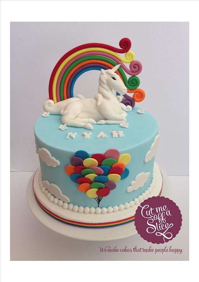 Unicorn Rainbow Cake Cake by cutmeoffaslice CakesDecor