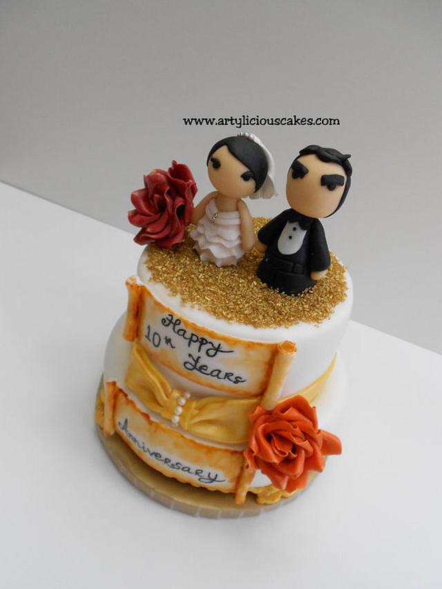 10 years wedding anniversary - Cake by iriene wang - CakesDecor