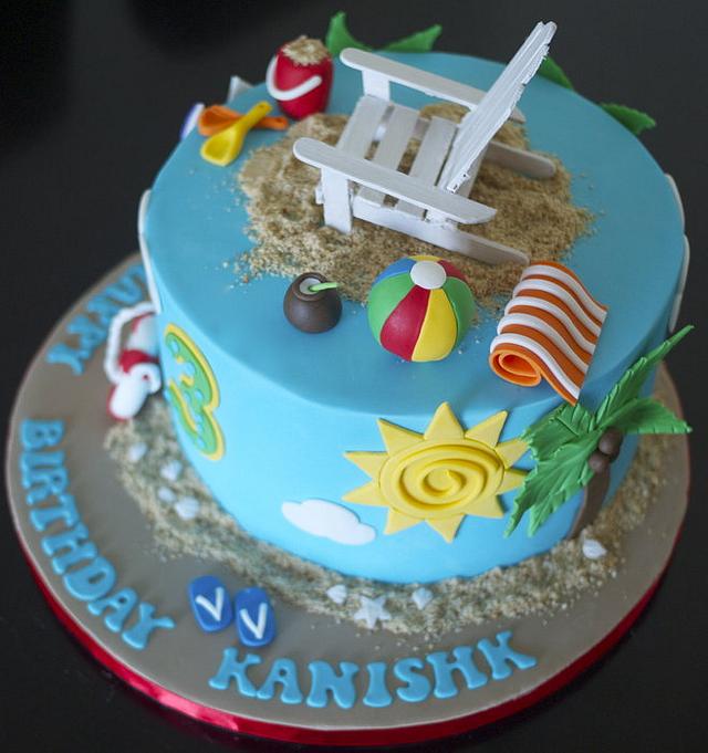 Beach Theme Cake by Partymatecakes