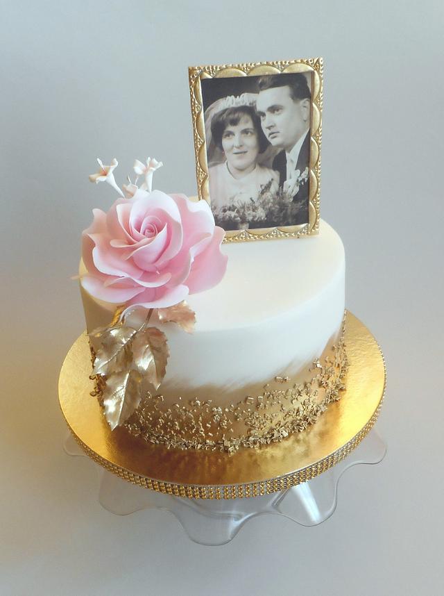 50th Wedding Anniversary Cake Cake By Jitkap Cakesdecor