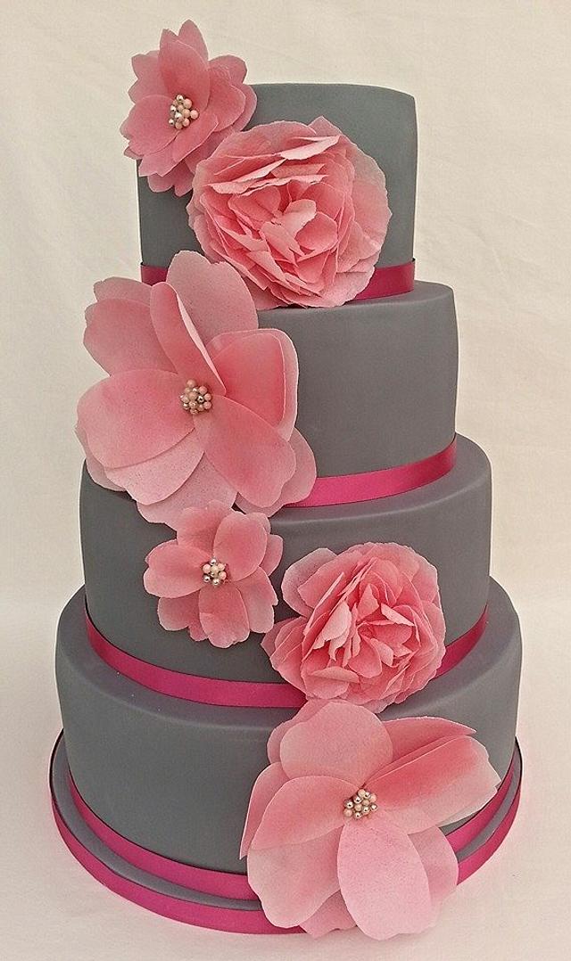 Wafer Paper Flower Cake