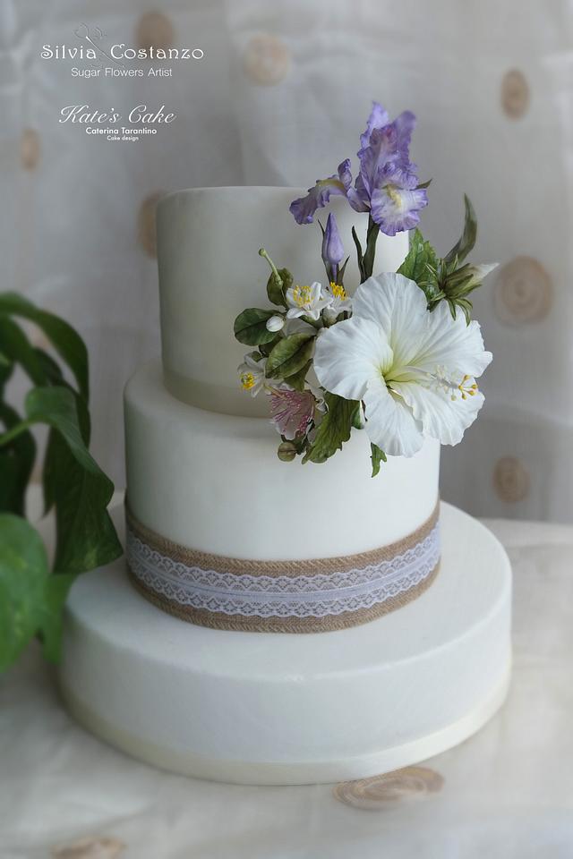 Iris Wedding Cake Decorated Cake by Silvia Costanzo CakesDecor