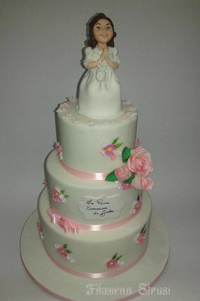 Communion cake - Decorated Cake by Filomena - CakesDecor