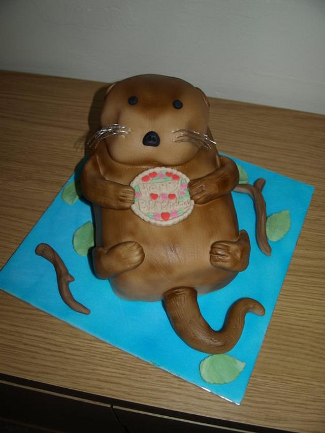 Otter Cake - Decorated Cake by Cathy's Cakes - CakesDecor