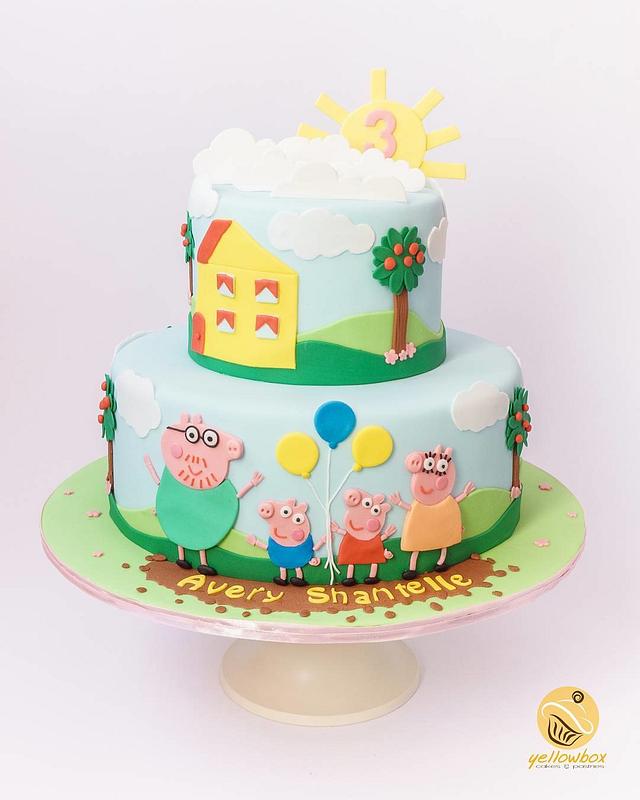 Peppa Pig Cake - Decorated Cake by Yellow Box - Cakes & - CakesDecor