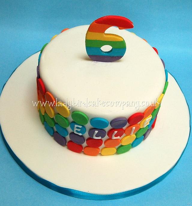 Rainbow spot birthday cake