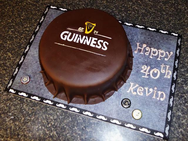 Guinness Bottle Cap Cake - Decorated Cake by - CakesDecor