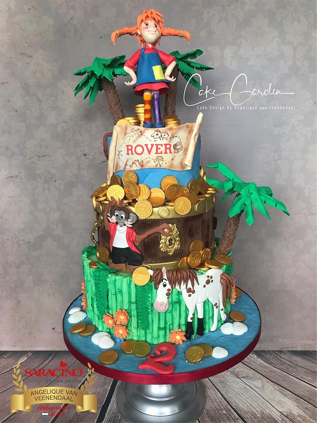 Pippi Longstocking treasurehunting - Decorated Cake by - CakesDecor