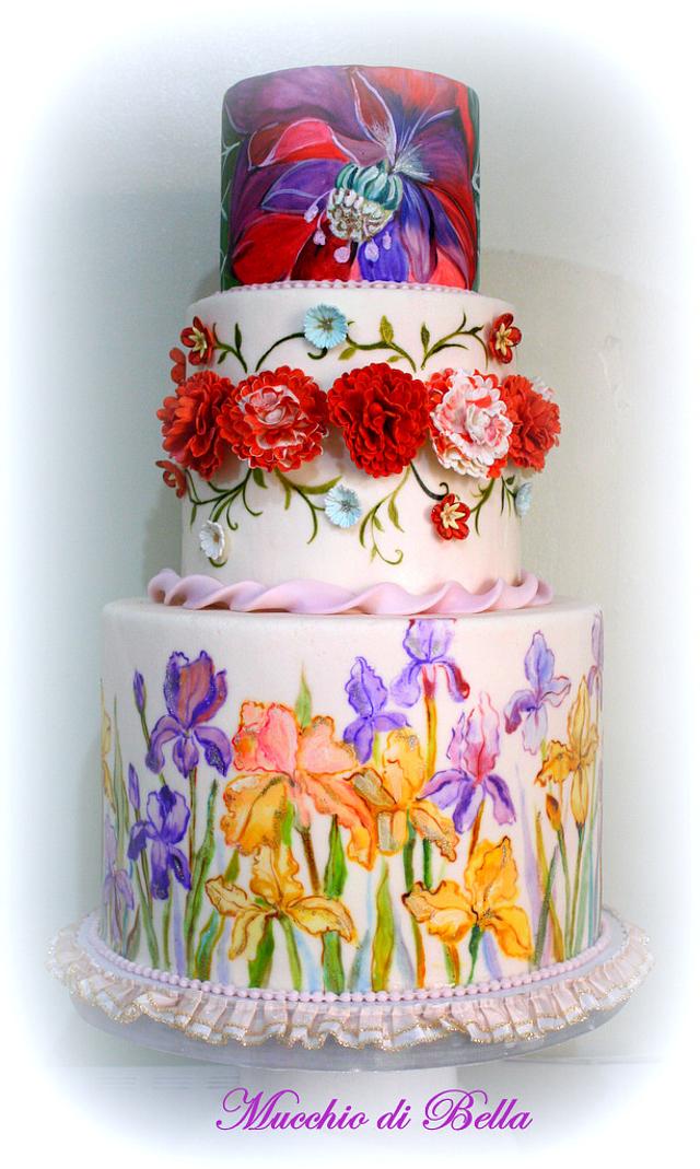 Iris Decorated Cake by Mucchio di Bella CakesDecor