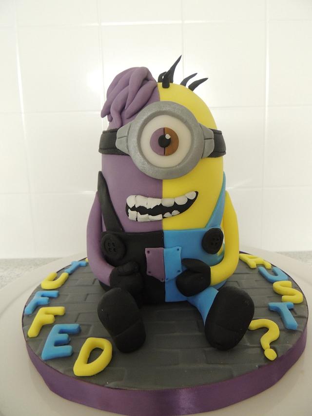 Split Personality Minion Cake - Decorated Cake By - Cakesdecor