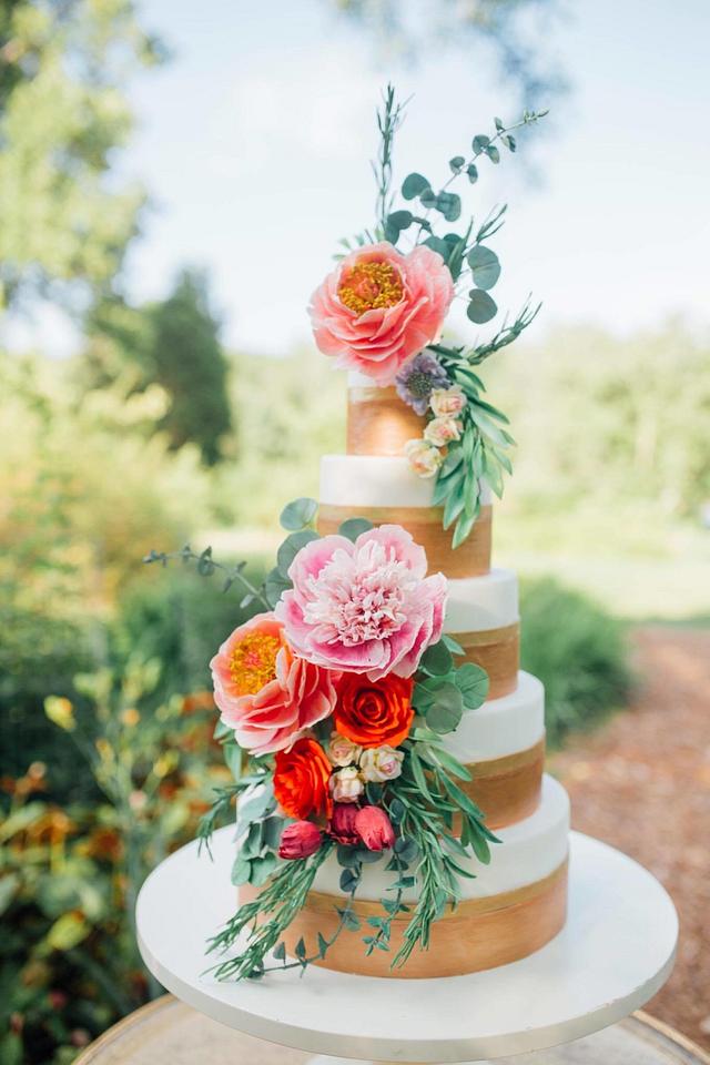 Bohemian Sugar Flower Wedding Cake I Boho Wedding Cake
