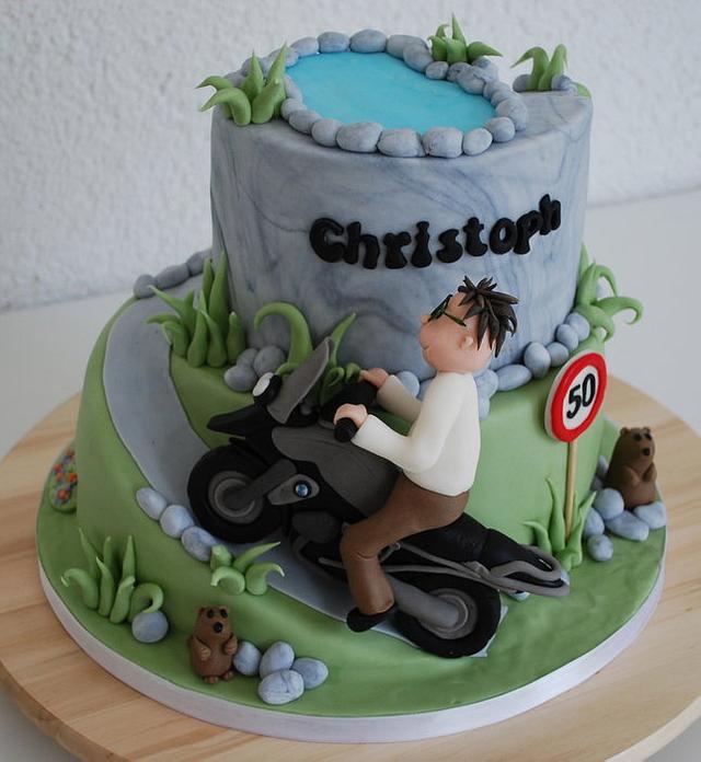 Biker Birthday Cake - Decorated Cake by Simone Barton - CakesDecor