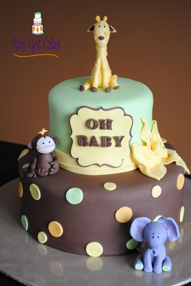 Jungle Animal Baby Shower Cakes  CutestBabyShowerscom