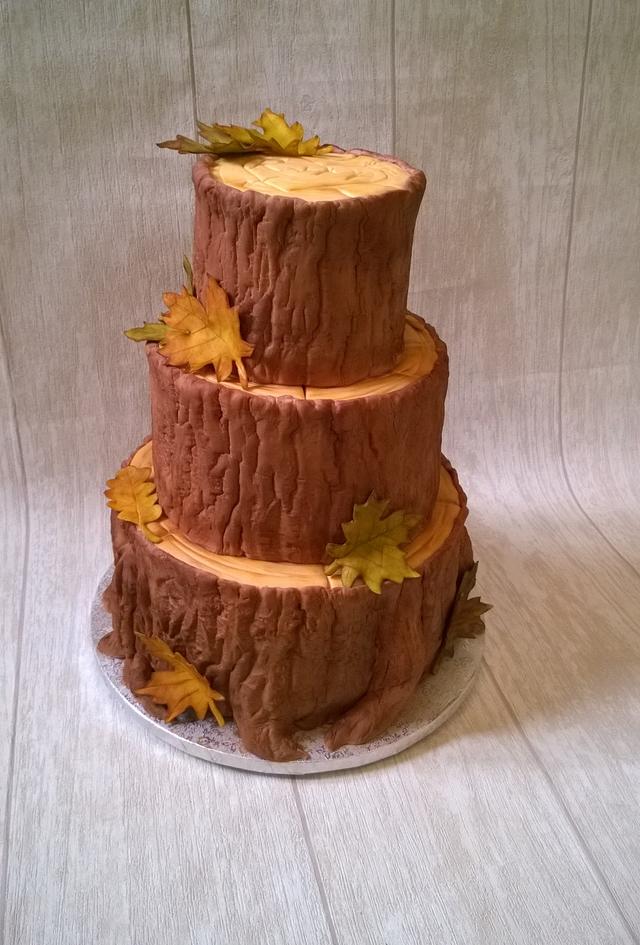 A tree trunk wedding cake Cake by Novanka CakesDecor
