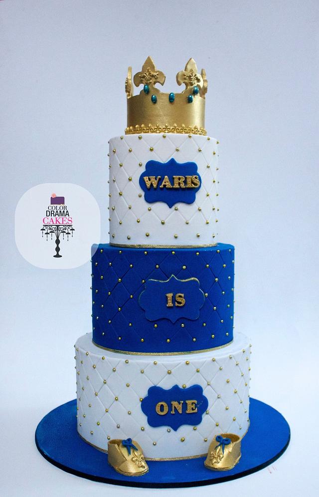 Prince crown themed cake,cookies and cake pops - cake by - CakesDecor