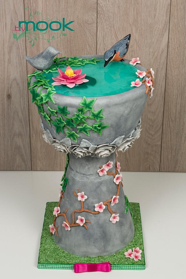 Bird Bath Cake Cake by Annah CakesDecor