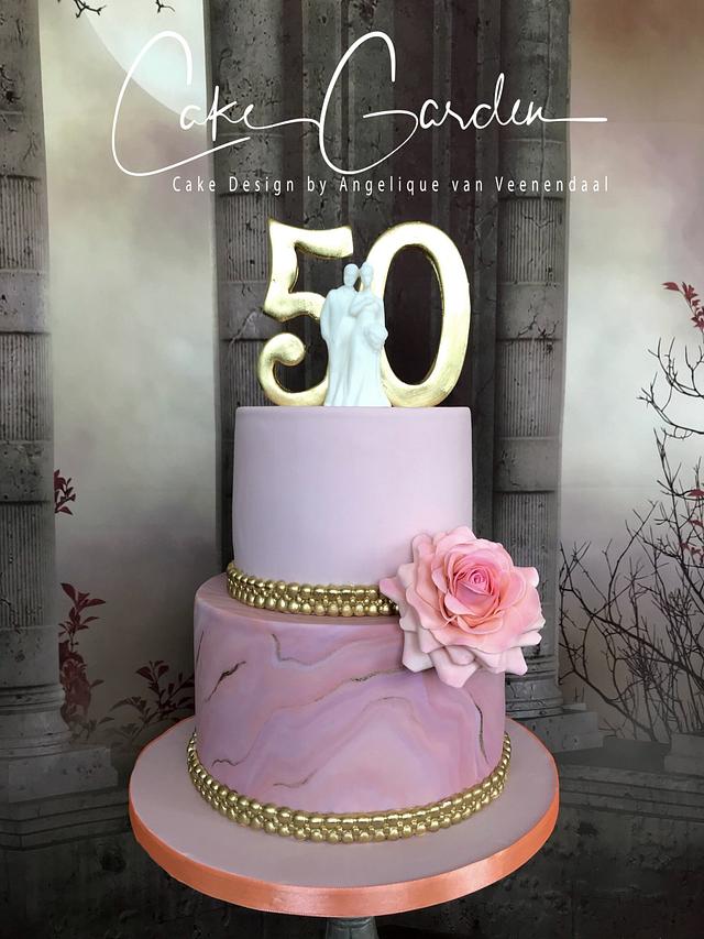 50th wedding anniversary cake - Cake by Cake Garden - CakesDecor