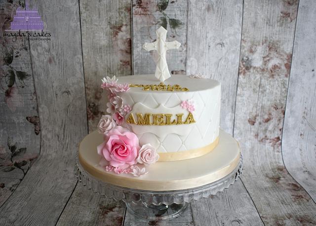 1st Holy Communion cake - Decorated Cake by Magda's Cakes - CakesDecor