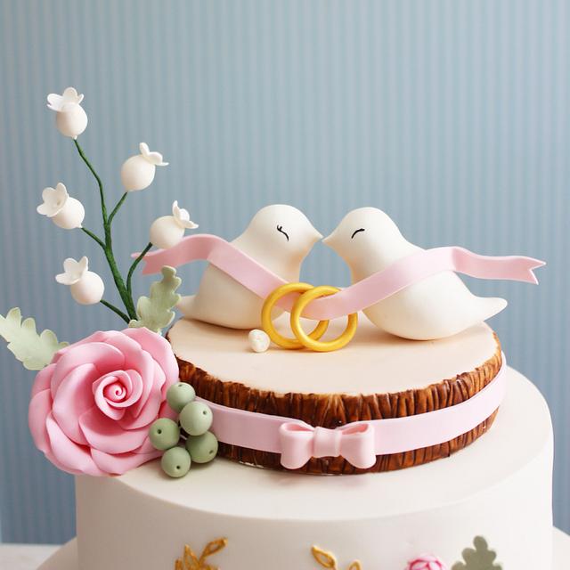 Elegant engagement cake