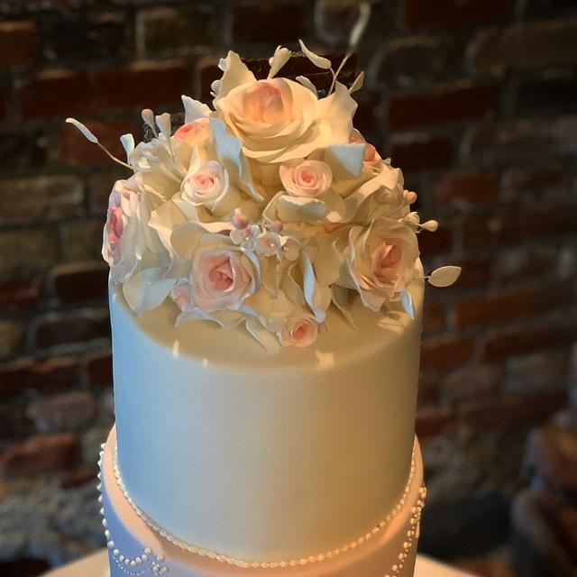 Wedding cake full of roses Cake by MariaLouise Cakes CakesDecor