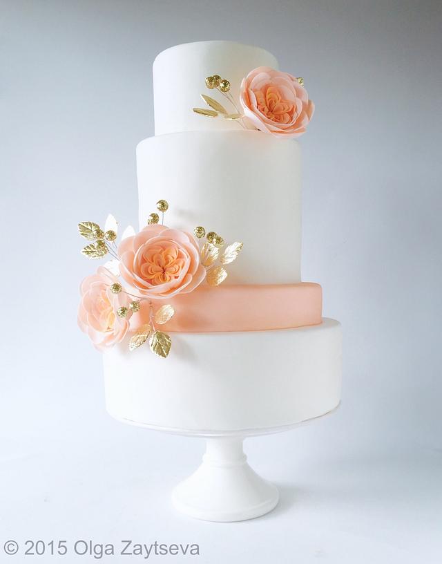 Modern white wedding cake - Decorated Cake by Olga - CakesDecor