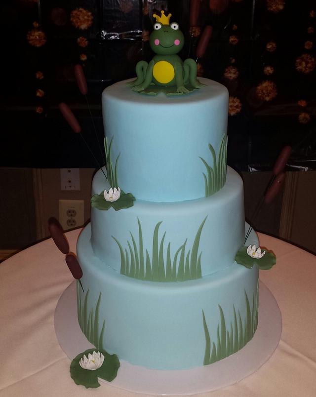 Frog Prince Baby Shower - Decorated Cake by Nicole - CakesDecor