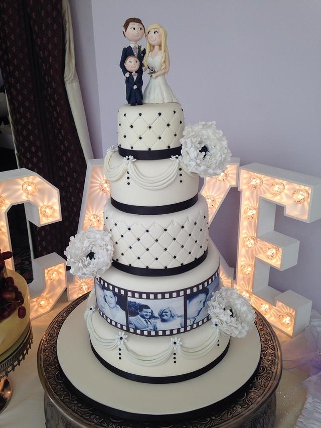 Ivory and black film strip wedding cake - cake by Melanie ...