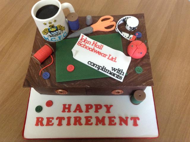 Tailor's Retirement Cake xx - Decorated Cake by Charlene - CakesDecor