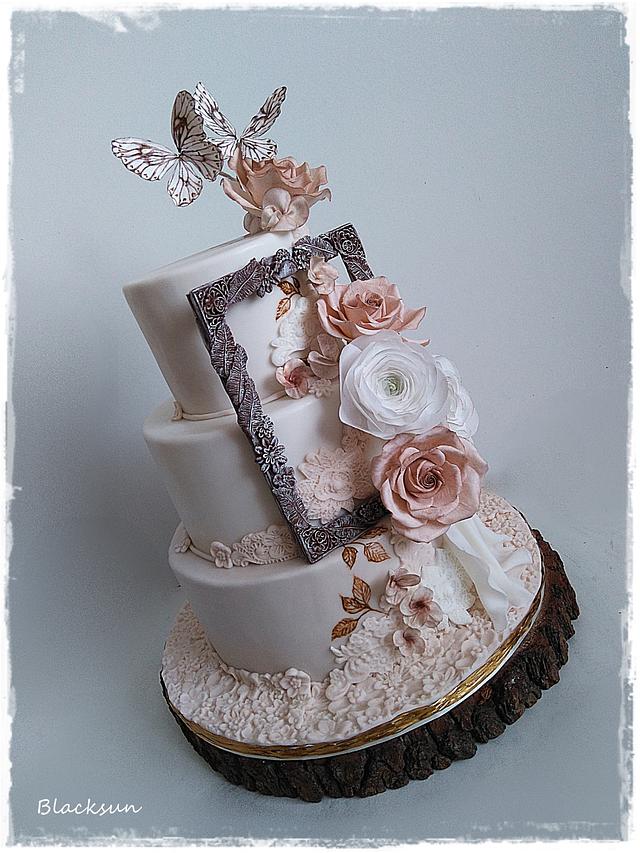 Wedding cake in beige