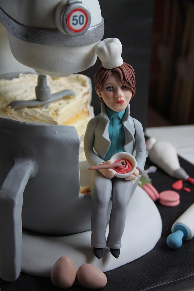 50th birthday KitchenAid cake - Sarah (me)