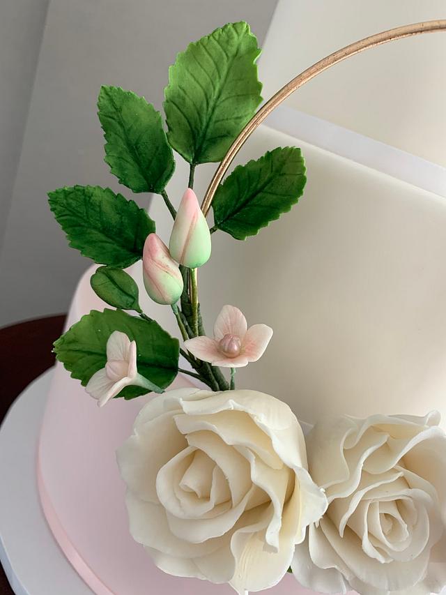 Floral Hoop Weeding Cake