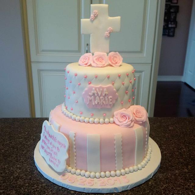 Pretty Baptism cake - Decorated Cake by Yum Cakes and - CakesDecor