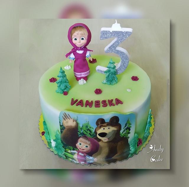 Masa And bear - Decorated Cake by AndyCake - CakesDecor