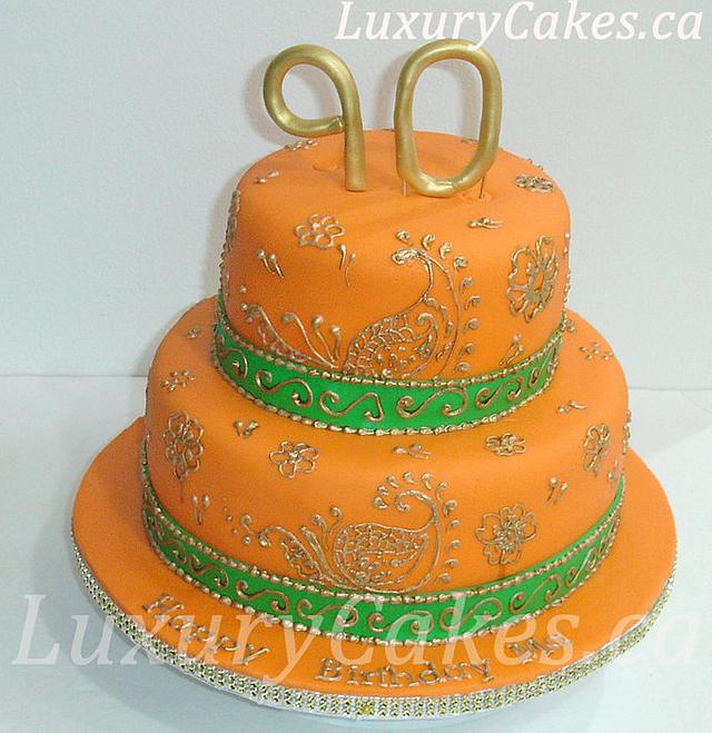 Henna Design cake - Decorated Cake by Sobi Thiru - CakesDecor