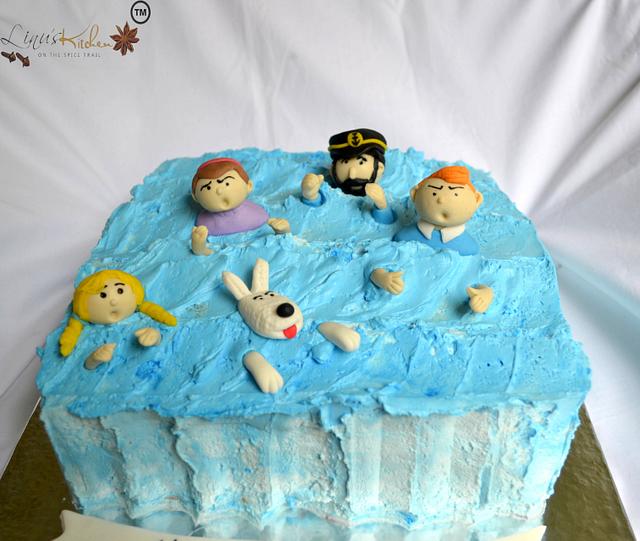 Tintin And The Lake Of Sharks Cake By Linuskitchen Cakesdecor