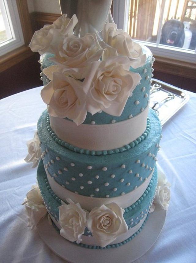 Blue and white wedding