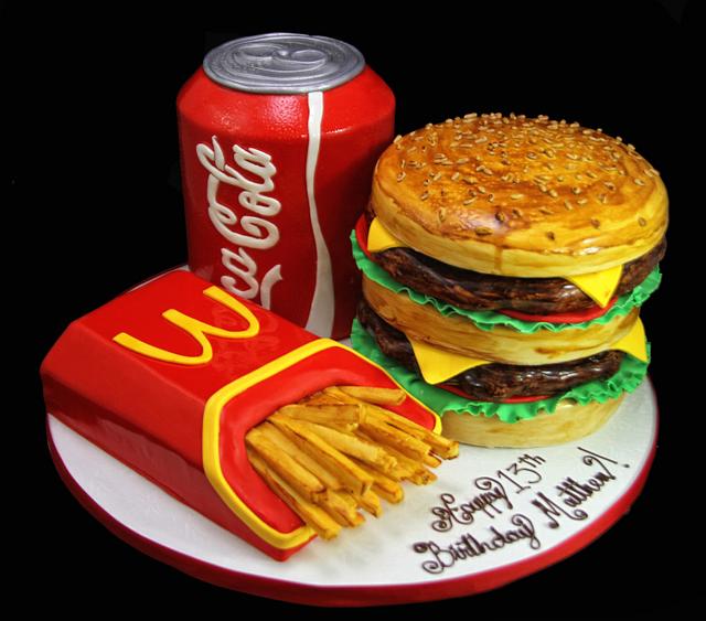 McDonals Meal Cake - Decorated Cake by Orlando Leon - CakesDecor