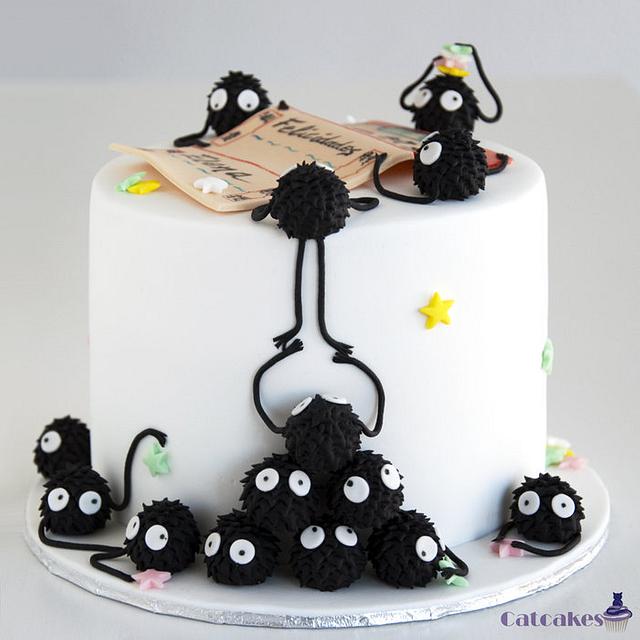 Spirited Away - Susuwatari Cake - Cake by Catcakes - CakesDecor