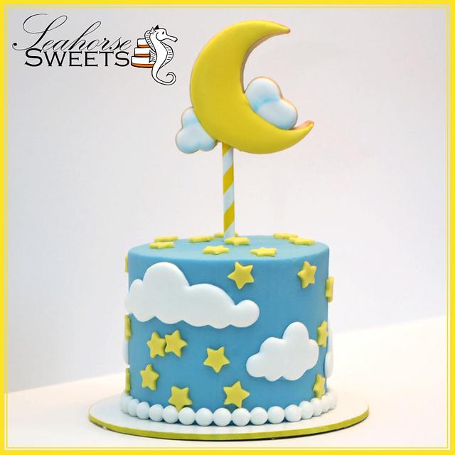 Moon And Stars Cake - Seahorse Sweets - Decorated Cake By - Cakesdecor