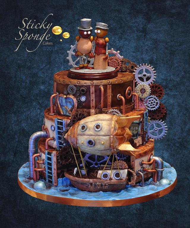 Steampunk Wedding Cake Decorated Cake By Sticky Sponge Cakesdecor 