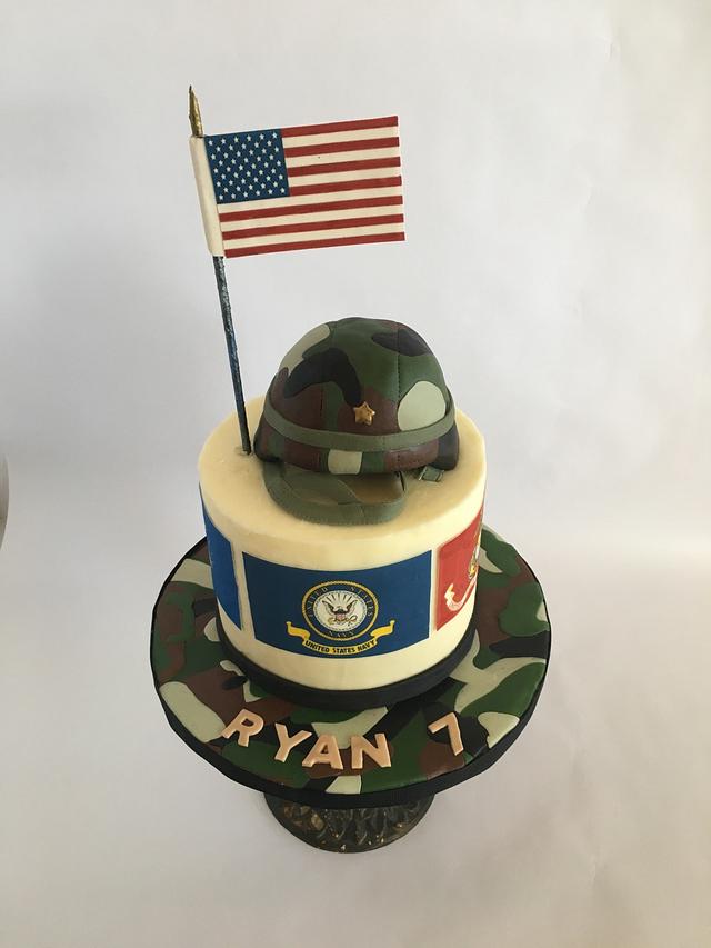 US Military Flags cake - Cake by Jenny Kennedy Jenny's - CakesDecor