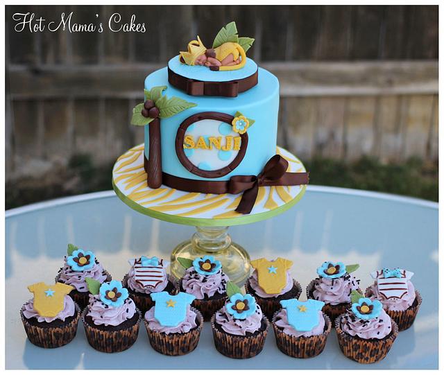 Safari themed baby shower - Cake by Hot Mama's Cakes - CakesDecor